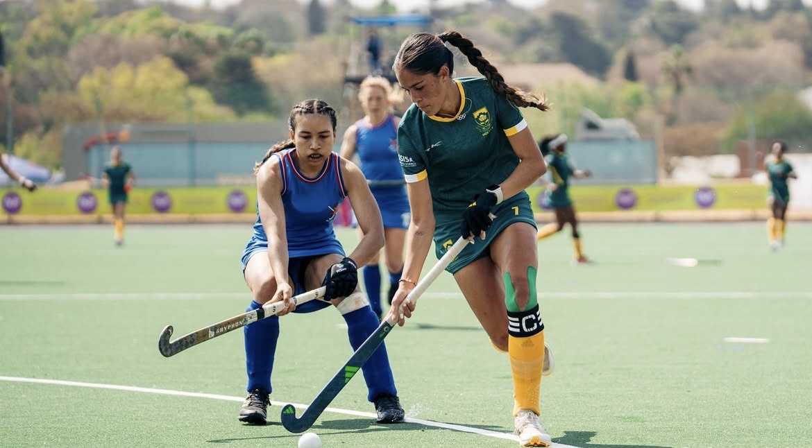 South African ladies hockey team in action