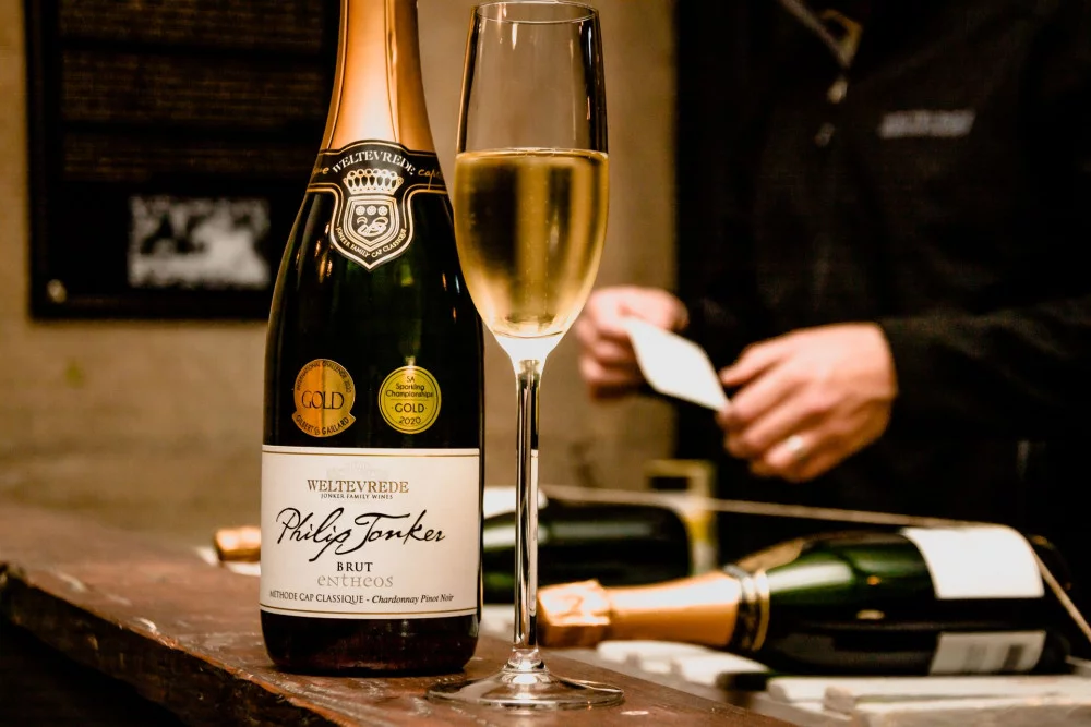 Champagne tasting at Cap Classique estate